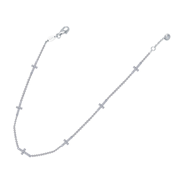 Sideways Cross Station Anklet
