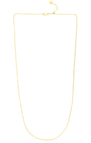 14K Gold 1.1mm Adjustable Diamond Cut Cable Chain