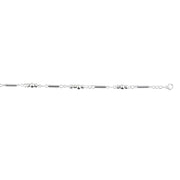 Silver Triple Bead Station and Bar Anklet