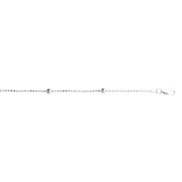 Silver Bead Station Anklet