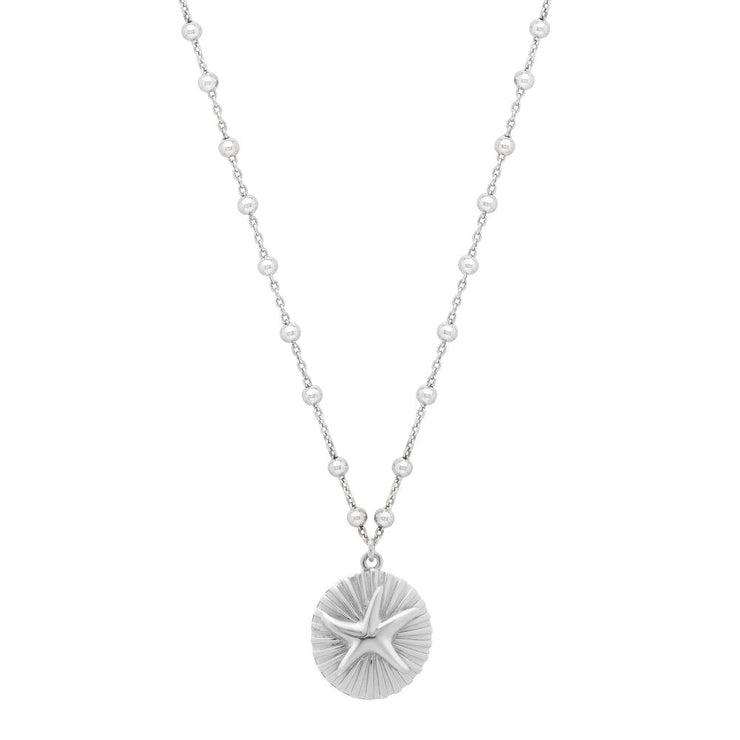 Silver Starfish Medallion Necklace