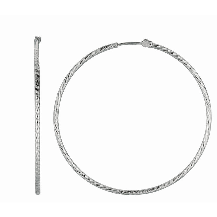 Silver 1.5x4.5mm Endless Hoop Earring