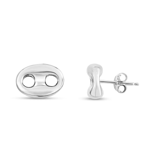 Silver Puffed Mariner Studs