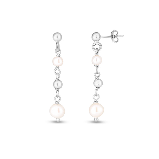 Sterling Silver Pearl Drop Earrings