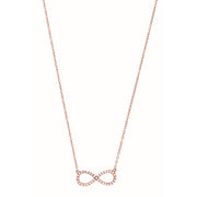 Silver 18"" Pave CZ Infinity Necklace