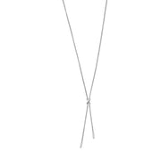 Silver ""X"" Lariat Bar Necklace
