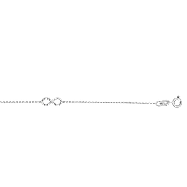 Silver Infinity Station Anklet