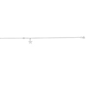 Silver CZ and Dangle Starfish Anklet