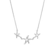 Silver Graduated Starfish Necklace