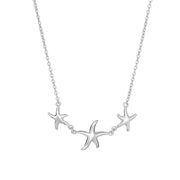 Silver Graduated Starfish Necklace