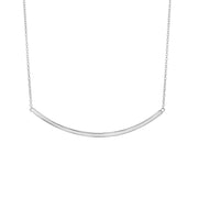 Silver Curved Thin Bar Necklace