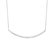 Silver Curved Thin Bar Necklace
