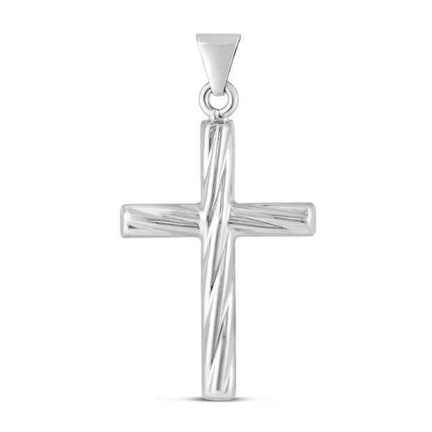 Silver Twisted Cross Pendant