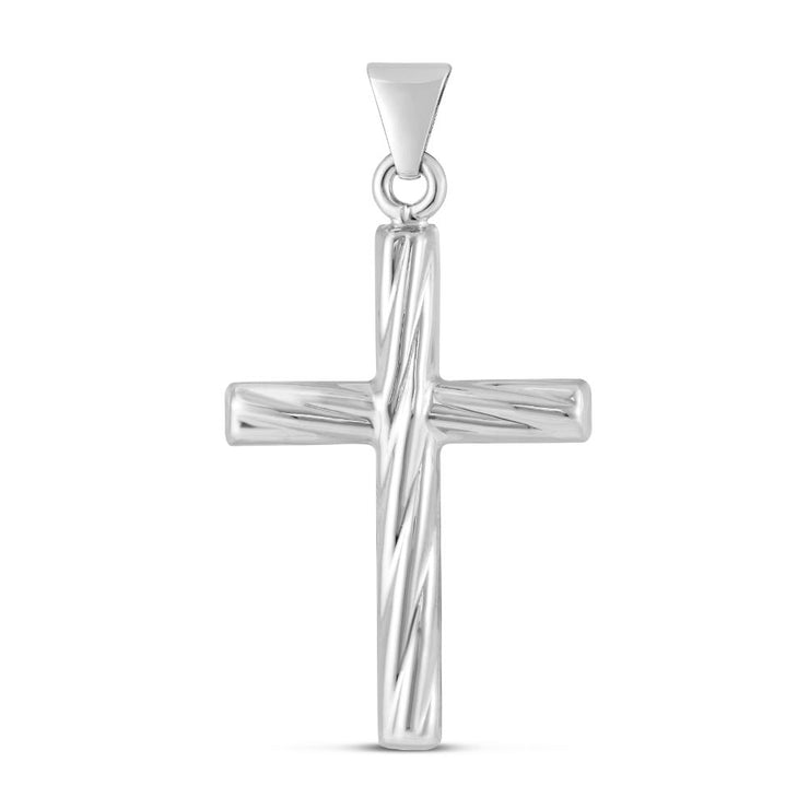Silver Twisted Cross Pendant