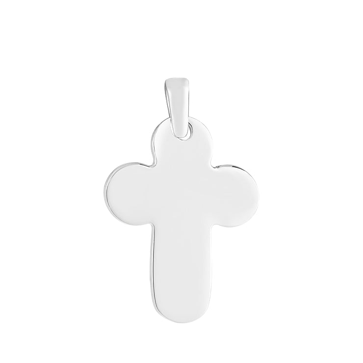 Silver Chunky Rounded Cross Pendant