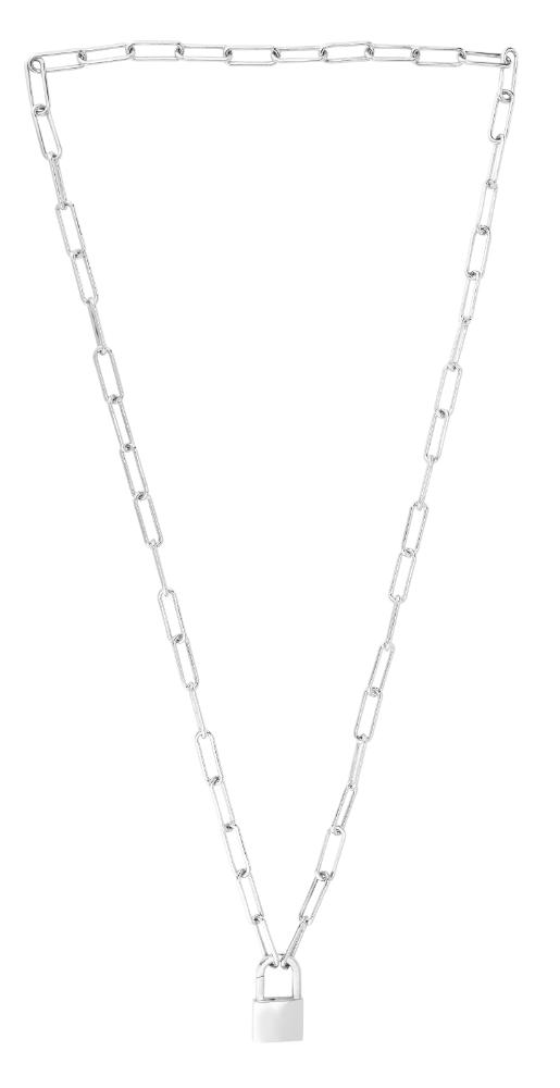 Silver Lock Link Necklace
