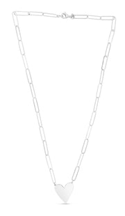 Silver Heart Link Necklace