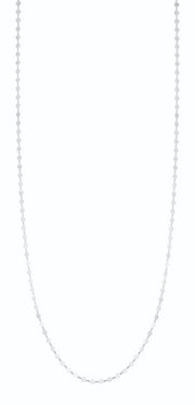 Silver Mirror Link Single Strand Long Necklace