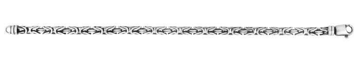Silver 5mm Mens Gunmetal Byzantine Necklace