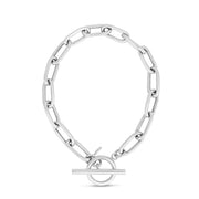 Silver Paperclip Toggle Necklace