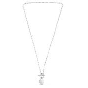 Silver Red Heart Toggle Necklace