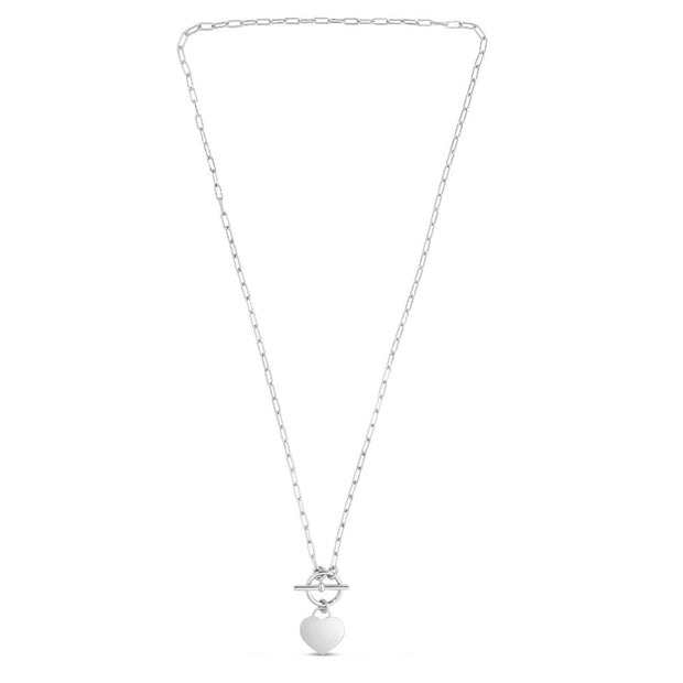 Silver Red Heart Toggle Necklace