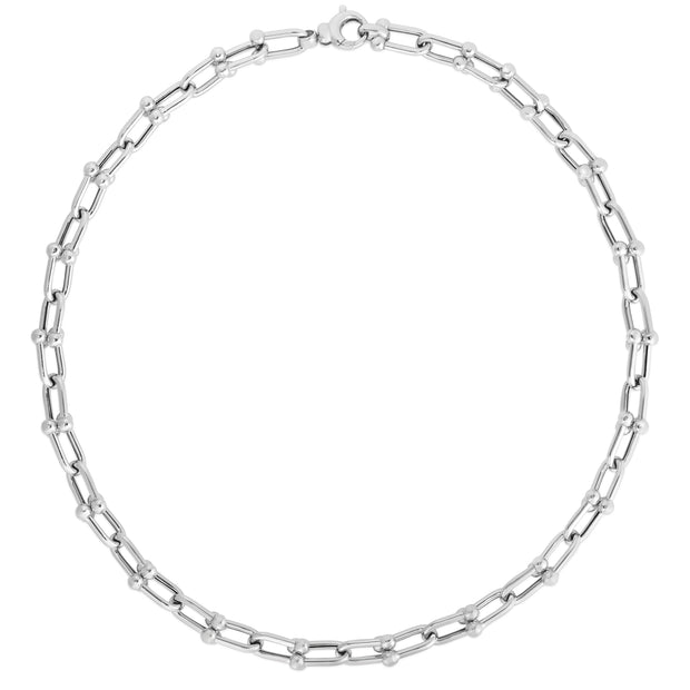 Silver Jax Link Bead Necklace