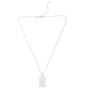 Silver Rectangular Tag Necklace