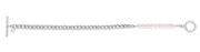 Silver Pearl Curb Toggle Bracelet