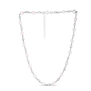 Sterling Silver Pearl Bead Chain Necklace