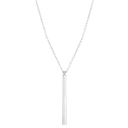 Silver Vertical Long Bar Necklace