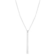 Silver Vertical Long Bar Necklace