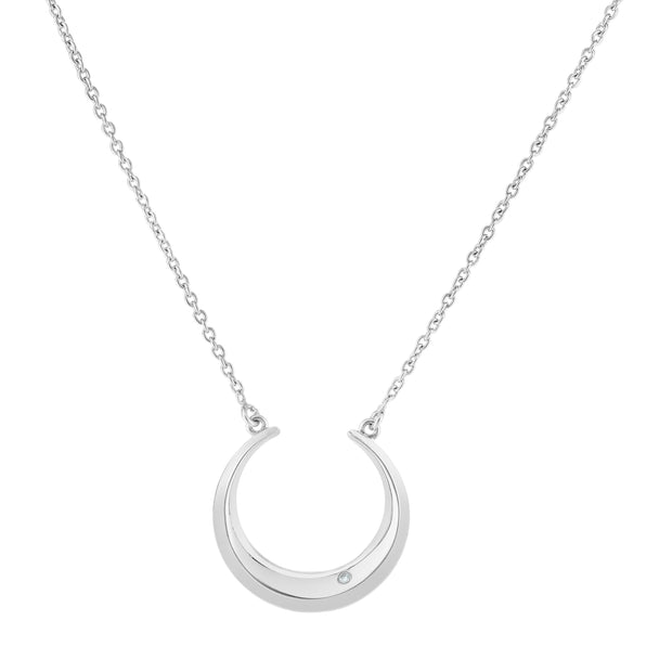 Silver Polished North Star Diamond Accent Necklace