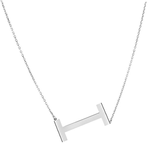 Silver I Letter Necklace