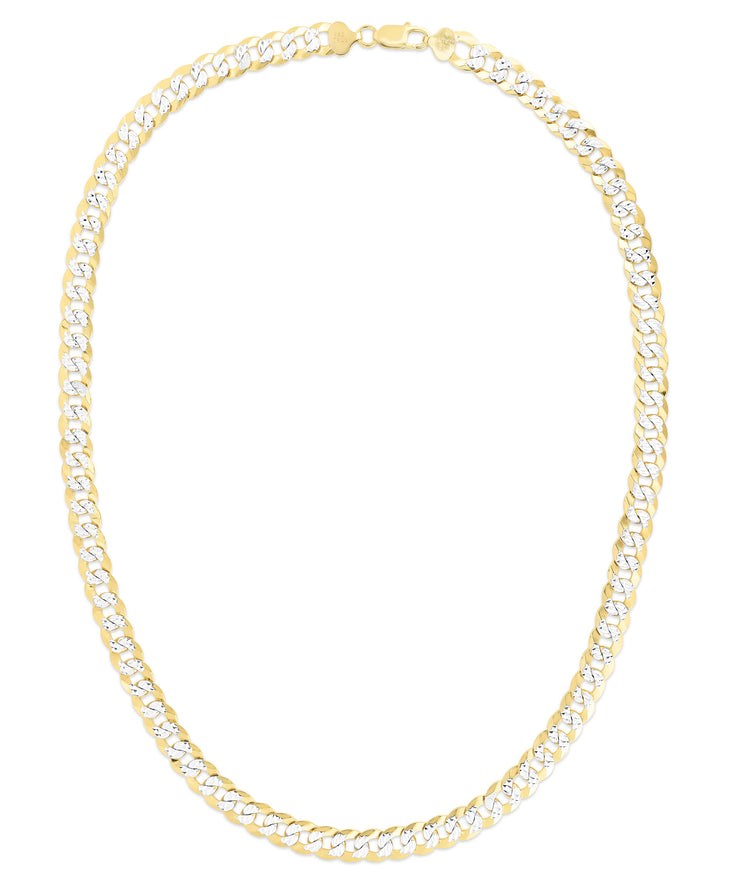 Silver Plated 9.2mm White Pave Comfort Pave Curb Chain