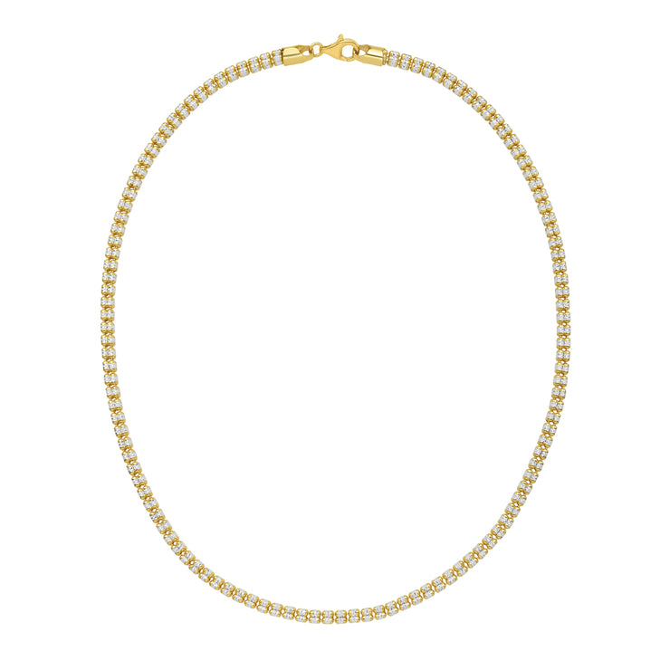 Gold Over Silver 4mm Ice Chain