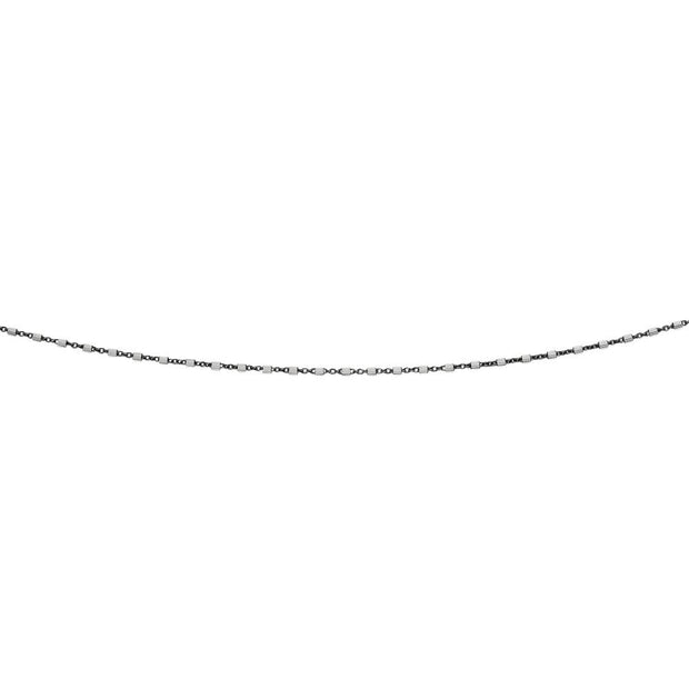 Silver Bead and Bar Anklet