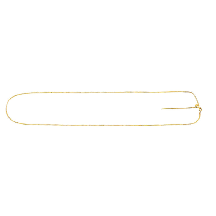 14K Gold .95mm Endless Adjustable Concave Box Chain