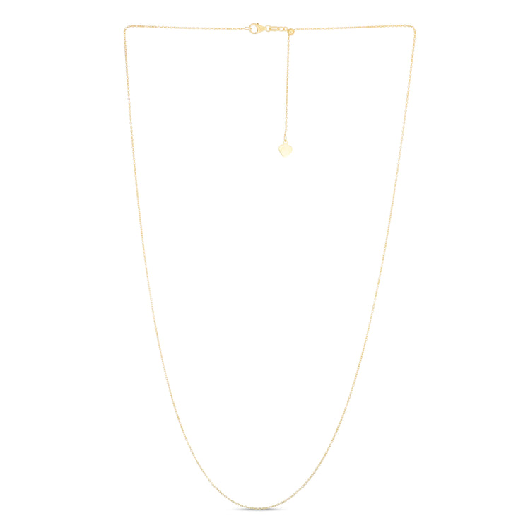 14K Gold 0.97mm Adjustable Cable Chain