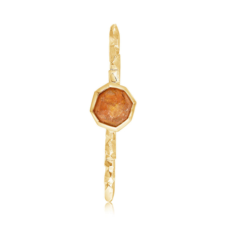 14K Yellow Gold Mandarin Garnet Lapel Pin with Yellow Plated Post and Back