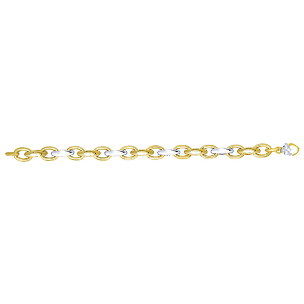 14K Two-tone Gold Alternating Three Plus One Heritage Link