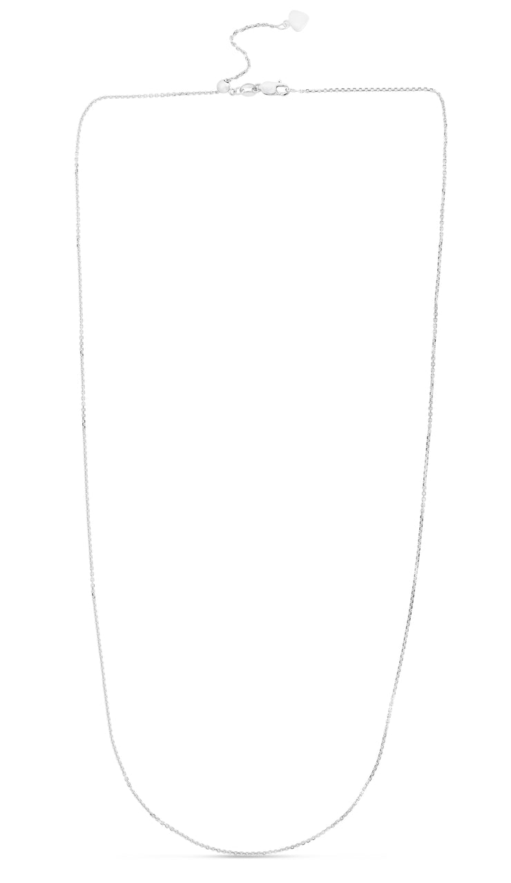 14K Gold 1.1mm Adjustable Cable Chain