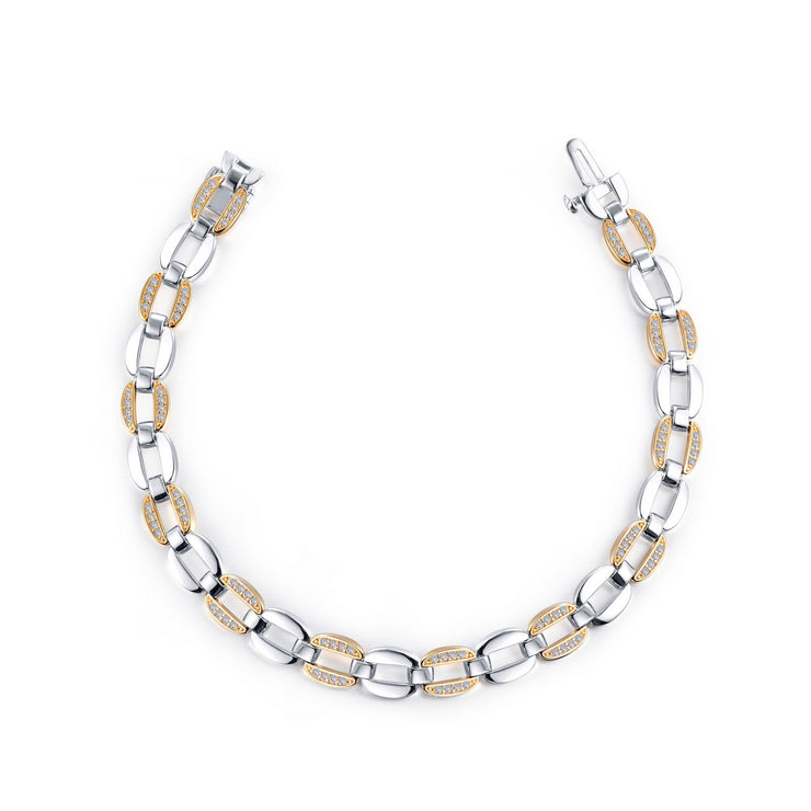 Two-tone Paperclip Link Bracelet