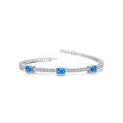 3.90 CTW Station Flexible Tennis Bracelet