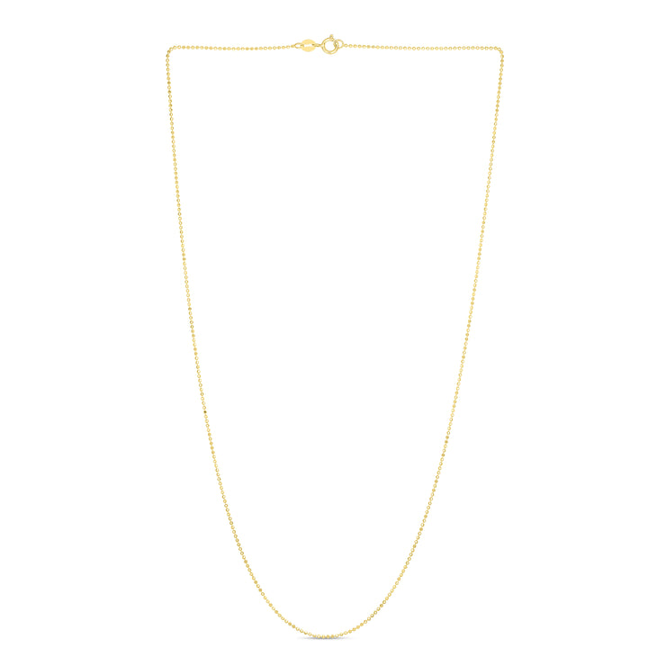 14K Gold 0.9mm Diamond Cut Bead Chain