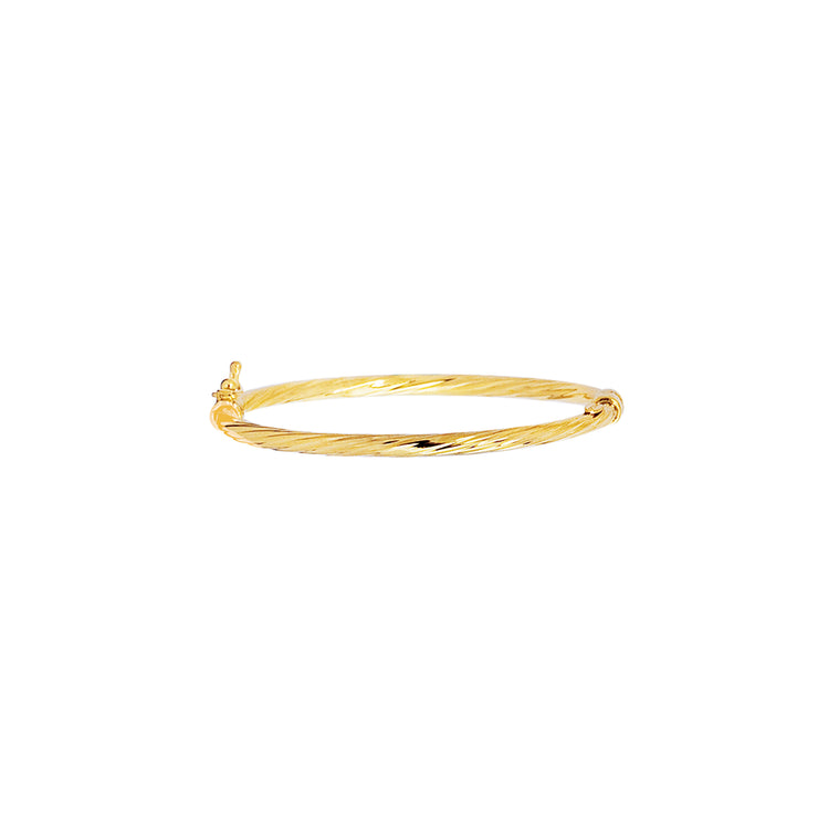 14K Gold Polished Twist Childrens Bangle