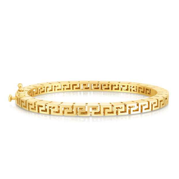 14K Greek Key Bangle