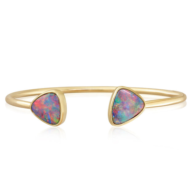 14K Yellow Gold Australian Opal Doublet Bracelet