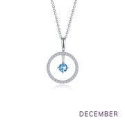 December Birthstone Reversible Open Circle Necklace