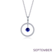 September Birthstone Reversible Open Circle Necklace